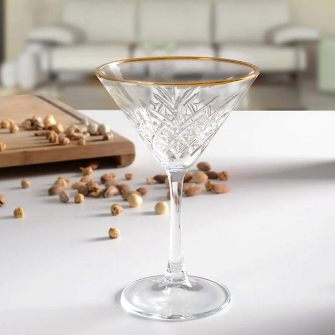 4x Pasabahce 440328 Timeless Cocktailglas Martinischale 230 ml, transparent/gold